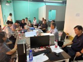 董事長李國利帶領班子成員及技術人員到數字產業創新基地項目檢查指導工作